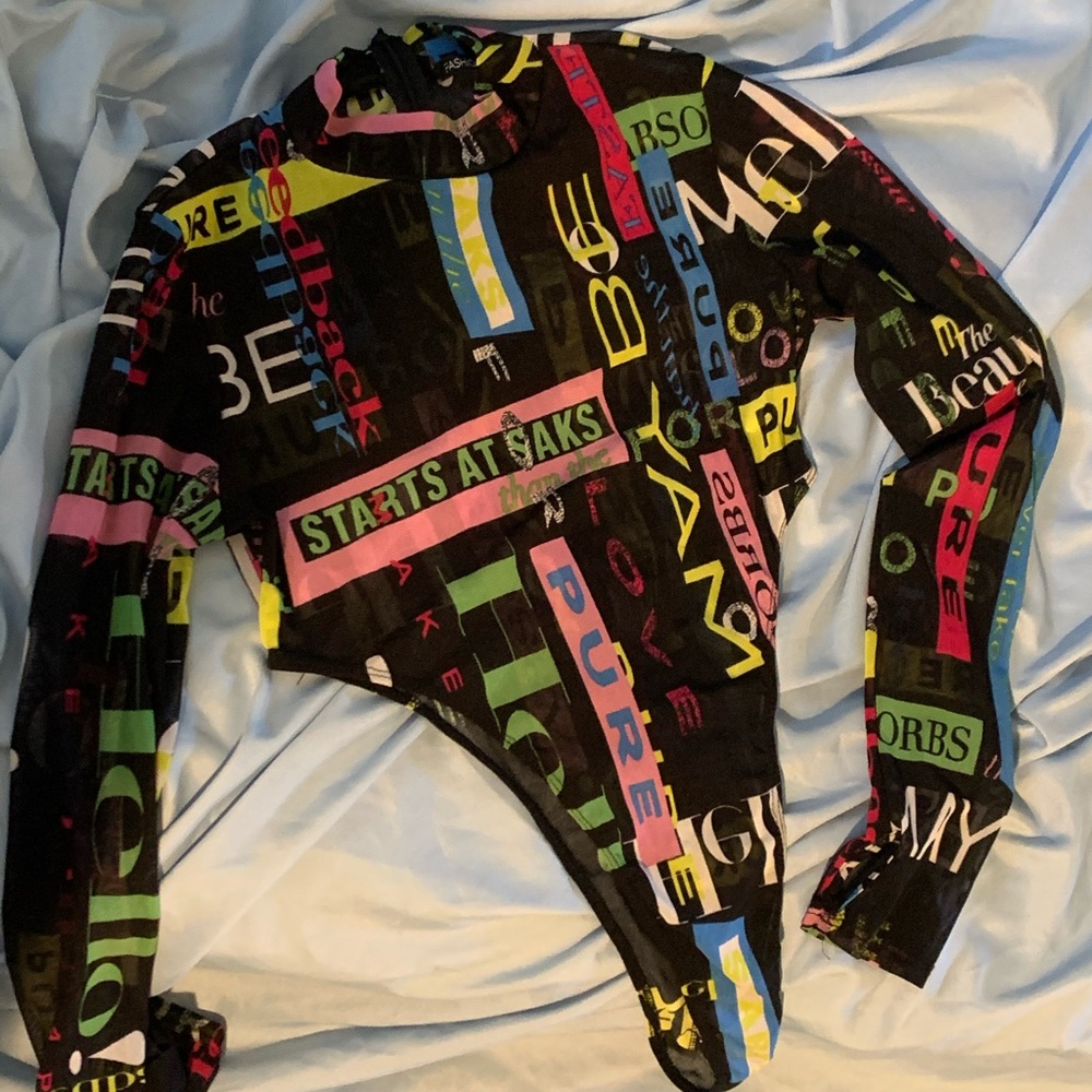 Fun bold high waisted body suit!